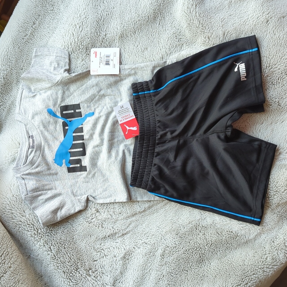 NWT 3T Toddler Puma Matching Shorts and T-shirt Set